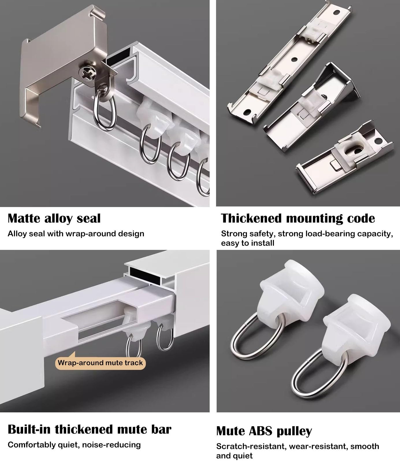 Riel Doble de Aluminio para Cortinas de una Capa, Montaje en Pared/Techo con Panel Opaco, Ideal para cenadores, caravanas y Balcones - Sistema de riel para Cortinas versá