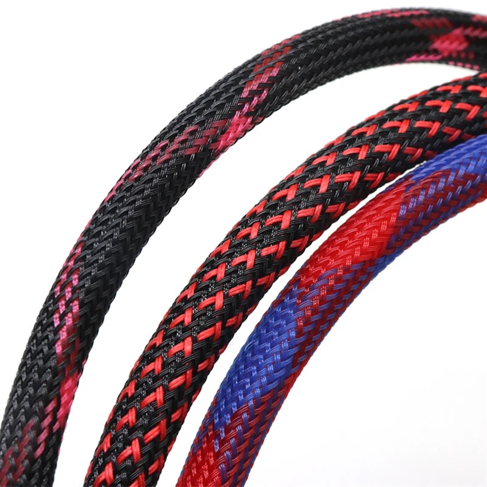 Guaina Cavi 1/10M 2 4 6 8 10 12 14 16 18 20 25 30 40mm Guaina espandibile intrecciata ad alta densità protettiva in nylon isolata Per la conservazione(Black Pink,40mm,10 Metesr)