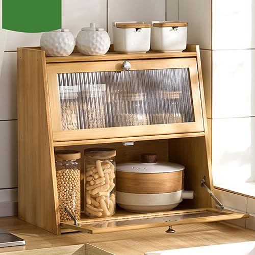 Miniatura 3 de Jeanoko Organizador de condimentos de especias con puerta, impermeable, armario de almacenamiento para encimera, organizador de especias, estante de