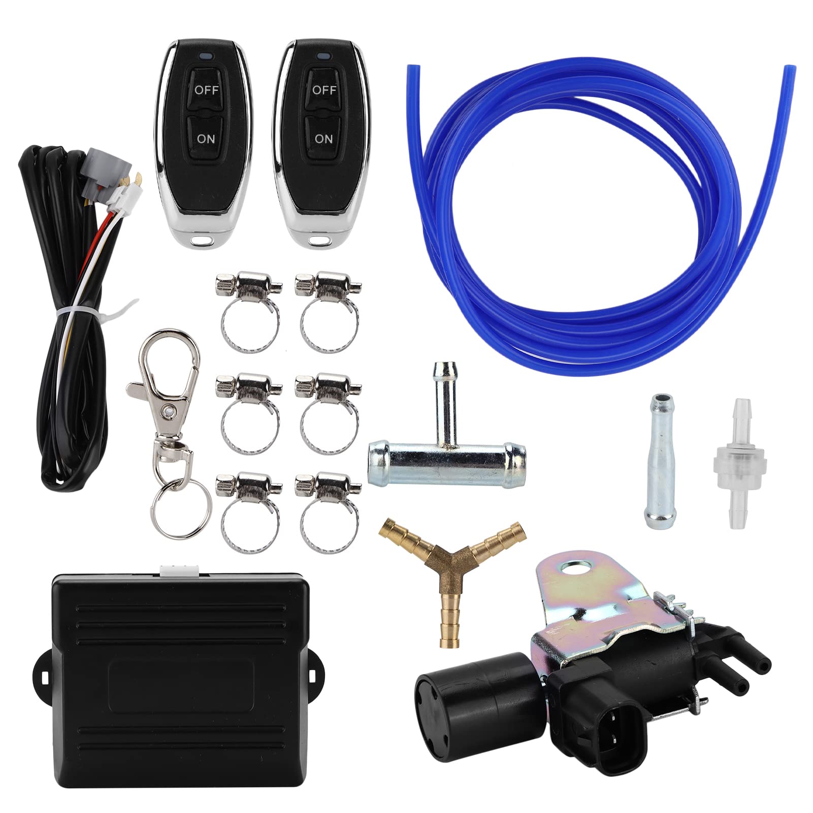 KIMISS Kit de Controlador de Válvula de Corte de Escape, Controlador de Válvula de Escape Remoto Inalámbrico Control de Control Precisamente Profesional con Control Remoto para