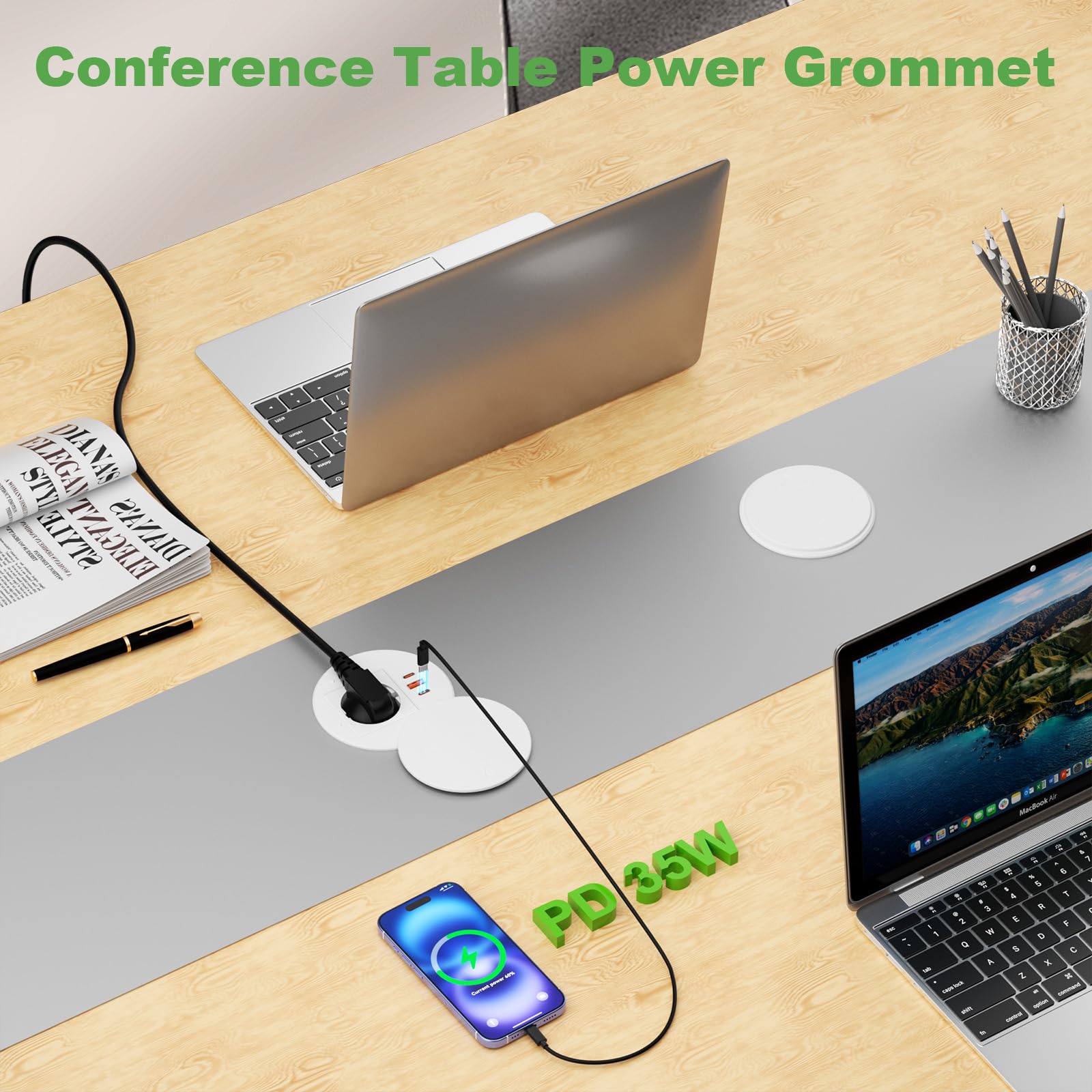 Inbouw Stekkerdoos Bachmann Coni 4x 230V 2x USB 1x Cat6 1x HDMI