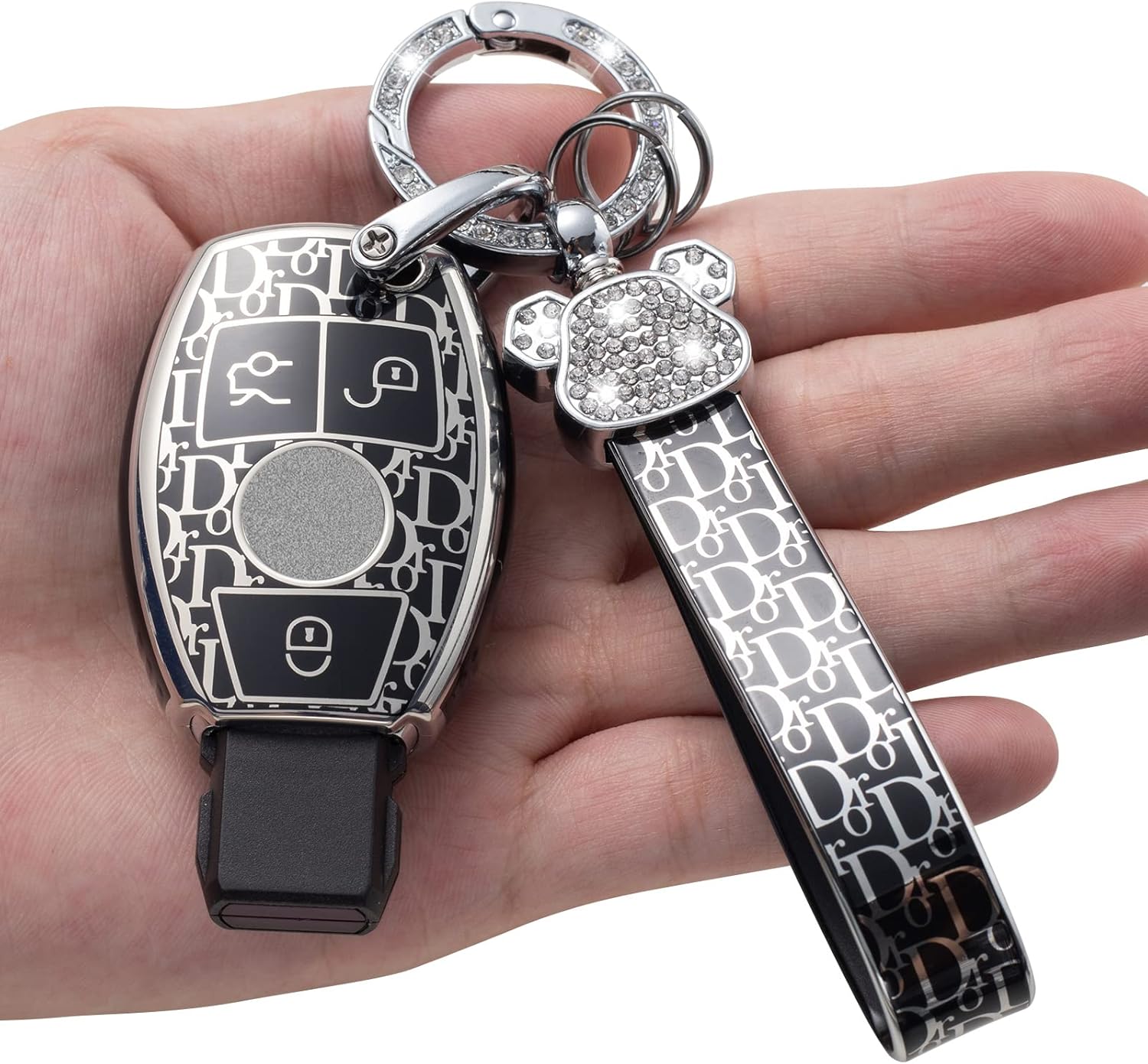 XinHongTu for Mercedes Benz Key Fob Cover, Premium Soft TPU Key Fob Cover Compatible