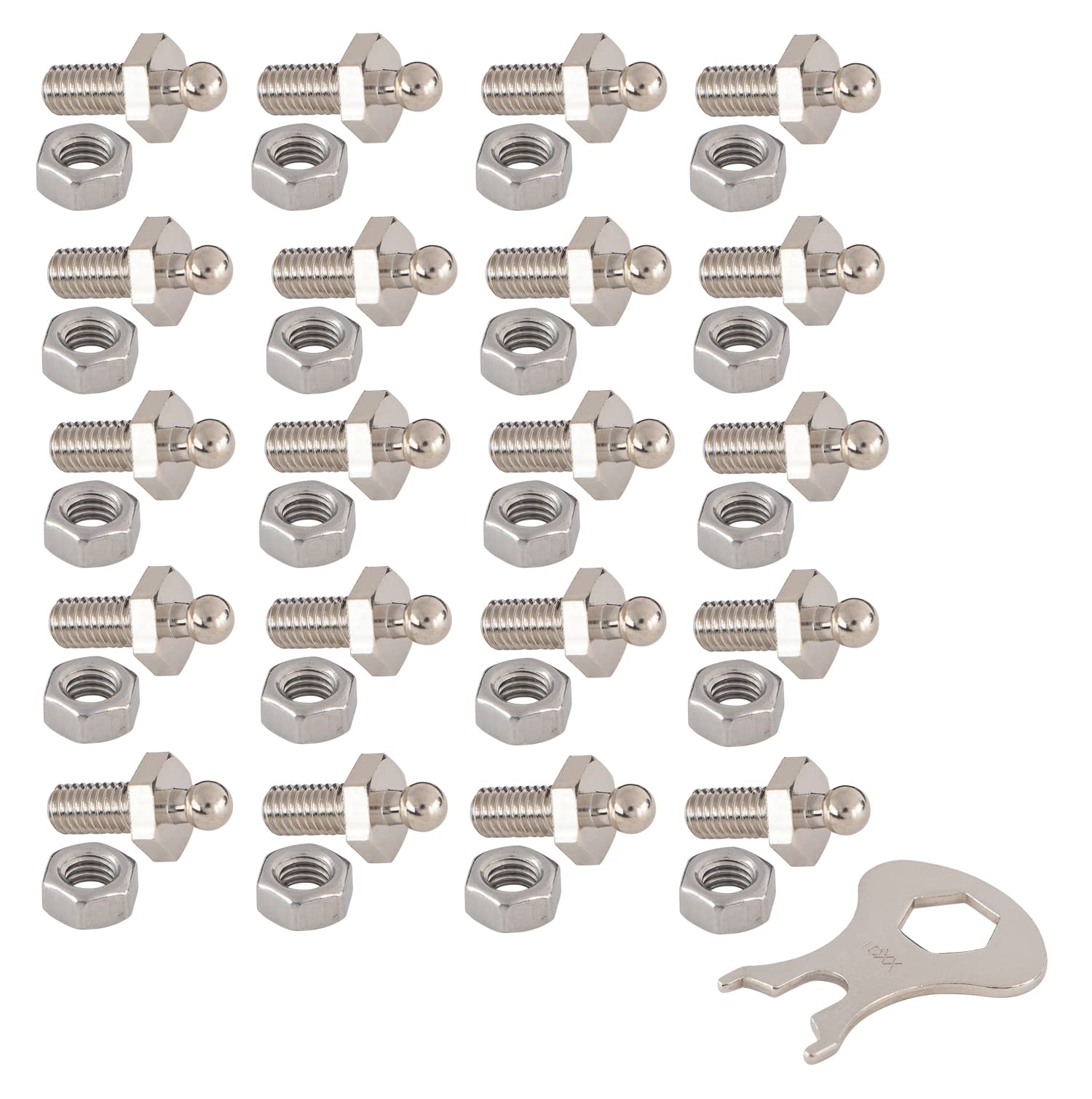 LOXX Lot de 20 vis filetées M5 x 10 + clé
