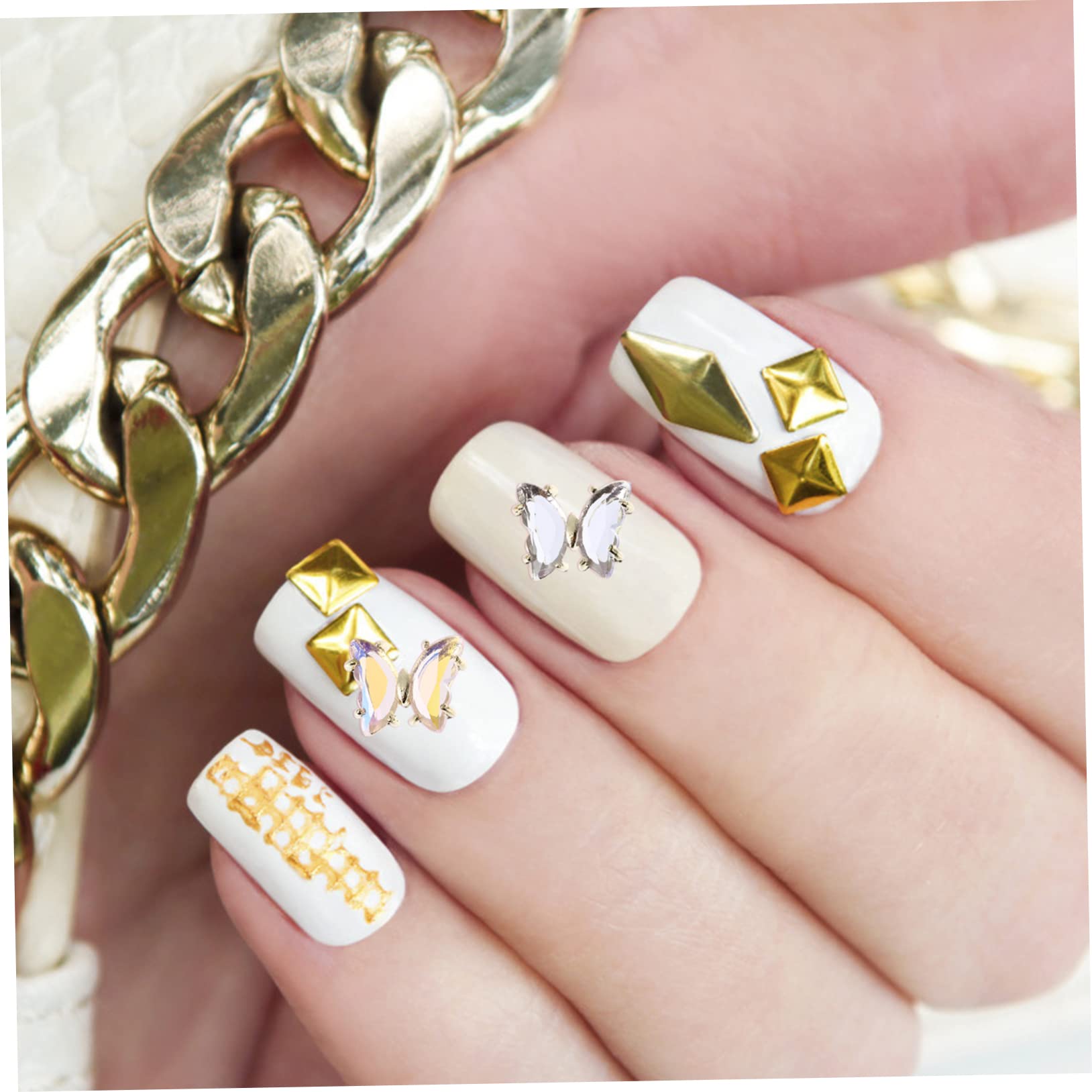 Healeved 160pezzi Charm Per Unghie Forma Di Farfalla Decorazioni Per Nail Art Glamour e Creative Adatte Per Manicure Professionale e Fai Da Te