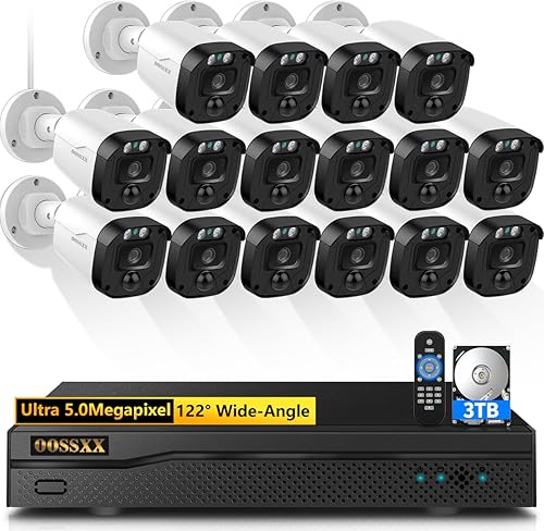 Miniatura 16 de Sistema de cámara de seguridad con cable HD de 5MP de definición para vigilancia en exteriores y interiores del hogar, cámaras de vigilancia CCTV,