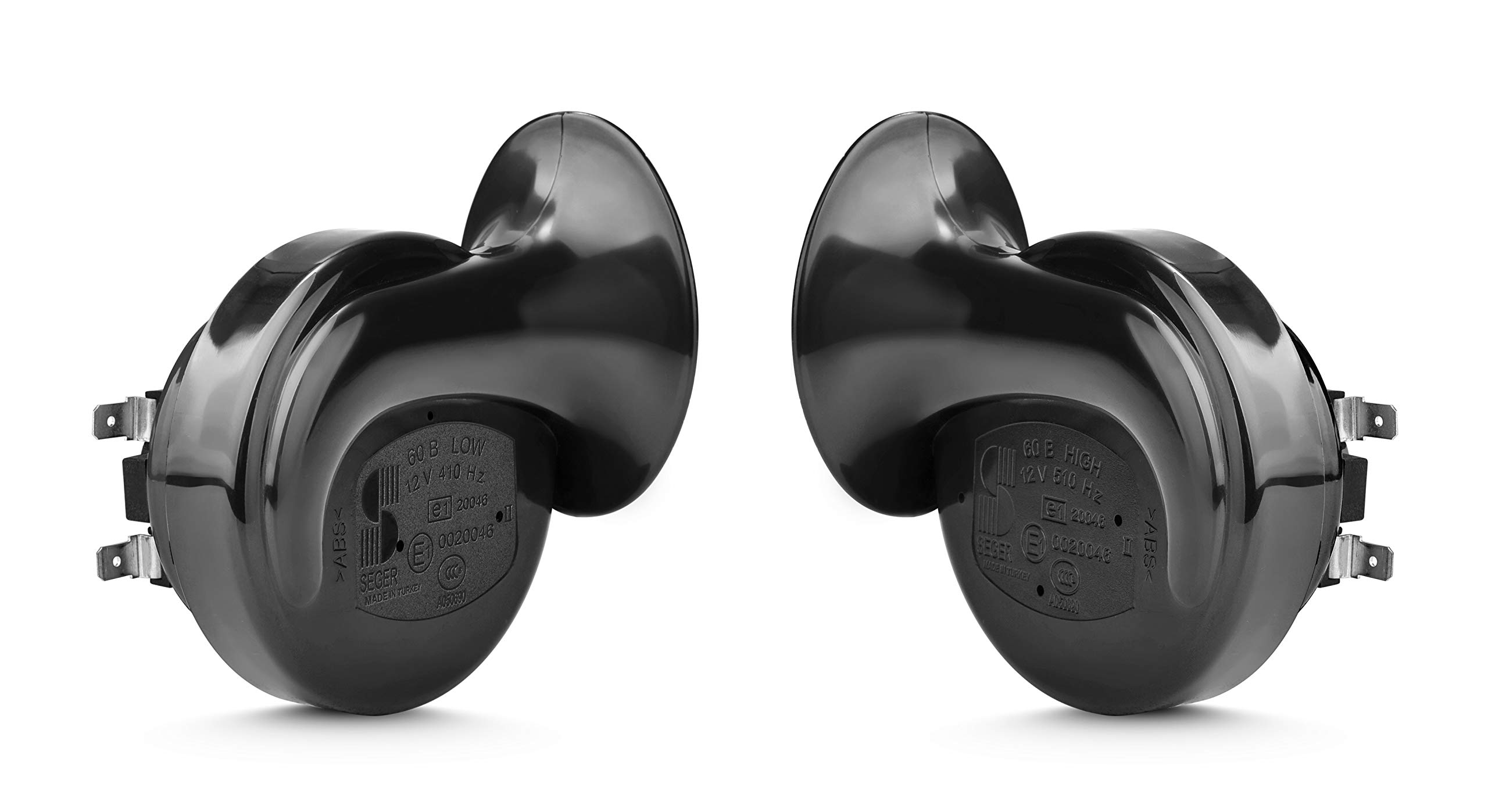 SEGER Trumpet Car Horn Set High / Low Tone, 12 Volt, Universal Fit