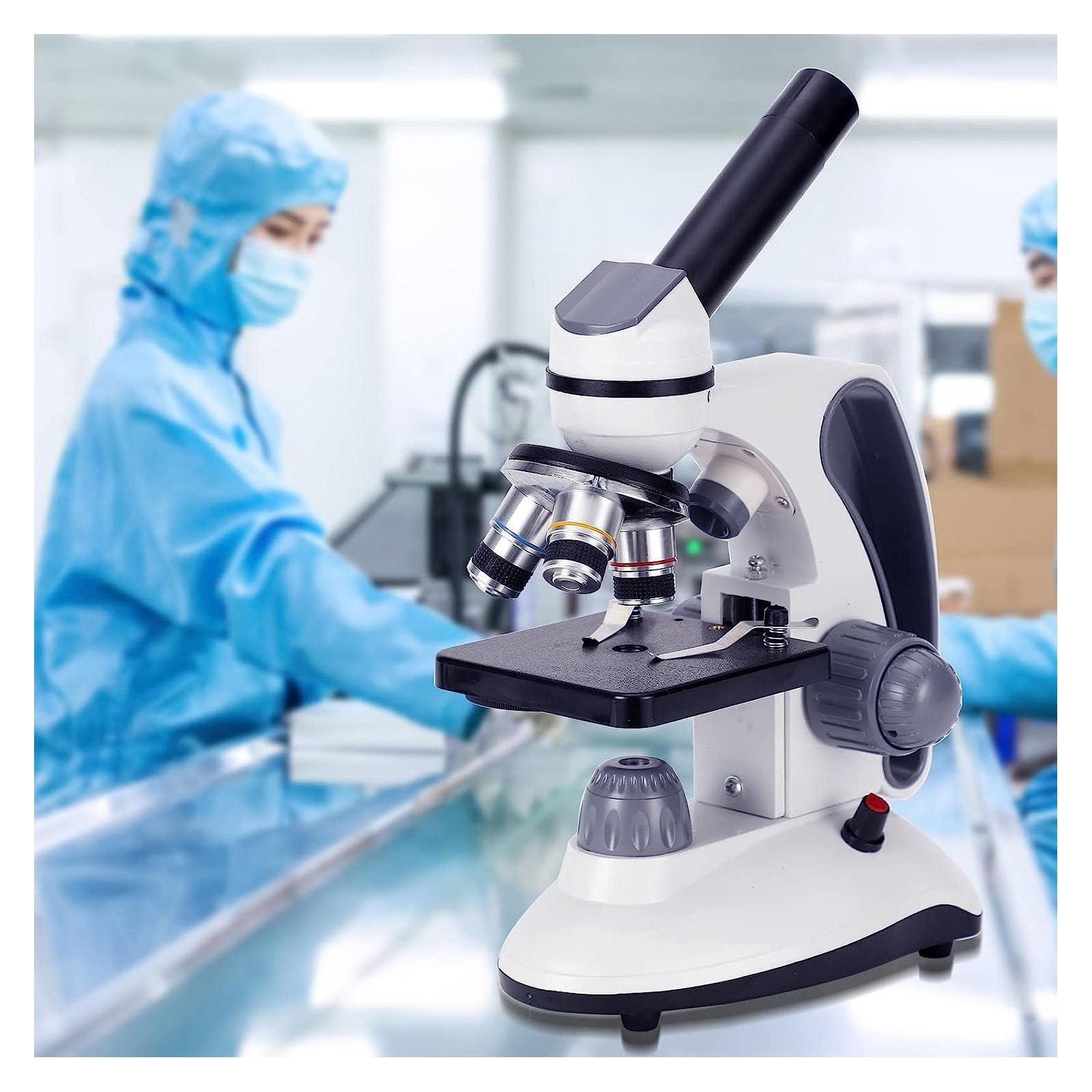 Hidyliu Lente de Objetivo Infinito 100X Lente de Microscopio de Alta Definición para Microscopios Biológicos Profesionales 20,2 Mm