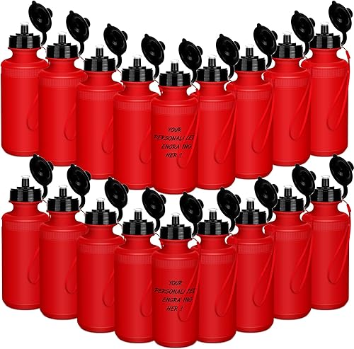 Miniatura 1 de Zubebe 36 botellas de agua deportivas a granel de 21 onzas, botella de agua de plástico reutilizable con correa de nailon, botellas de agua en