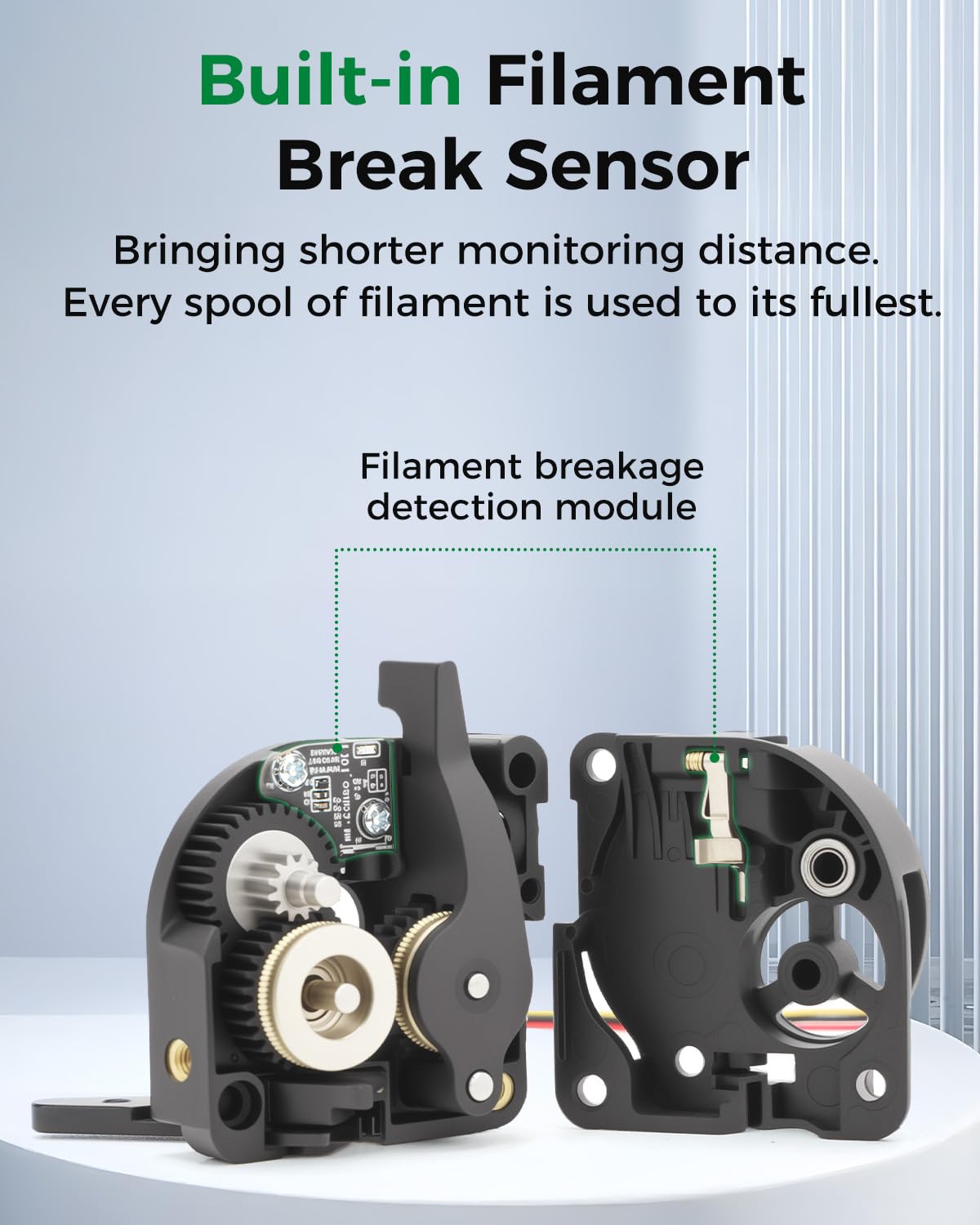 Creality Officiel K2 SE Kit d'extrudeuse, Capteur de Rupture de Filament Intégré et Coupe-filament, Double Engrenage pour une Alimentation Fluide, Force Jusqu'à 80 N, pour Imprimante 3D K2 SE Combo