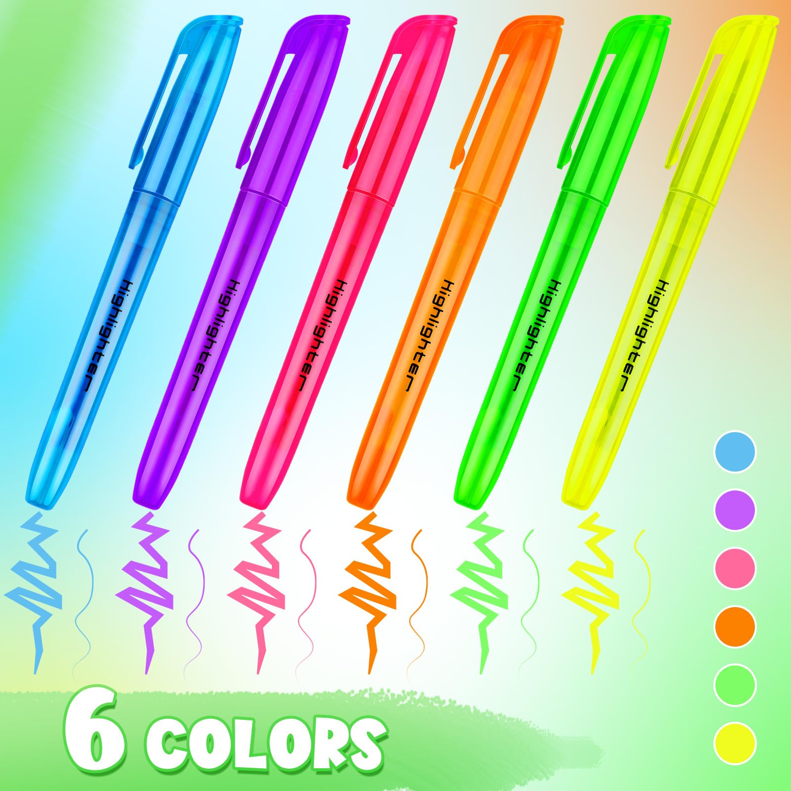 Textmarker, 240 Stück, verschiedene Farben, Textmarker, Keilspitze, Textmarker, Stifte für Schule, Klassenzimmer, Büro (240)