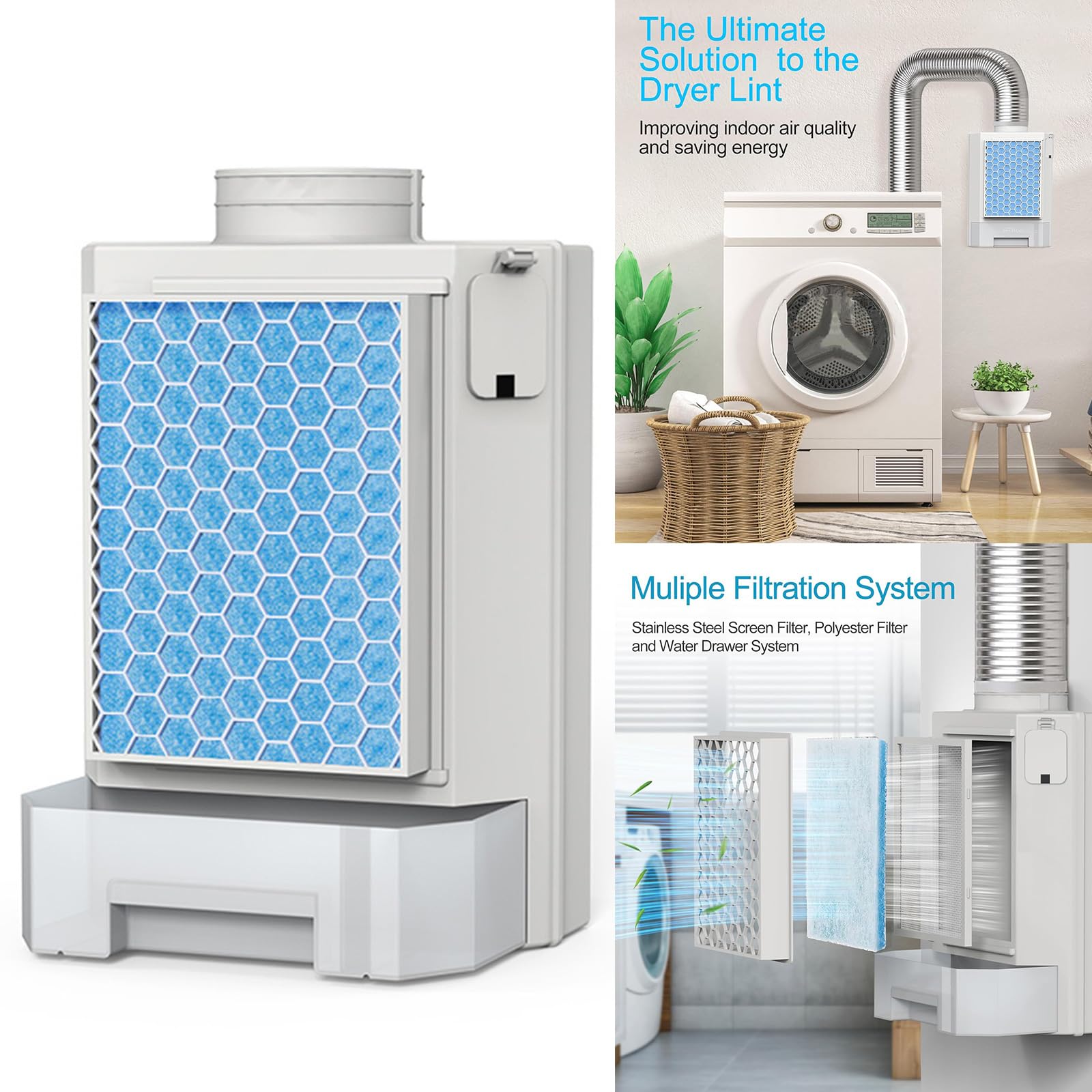 Greabuy Filtro de partículas para secadora Easy Neat sin tubo extraíble para un mantenimiento rápido, acción complementaria y colección de humedad