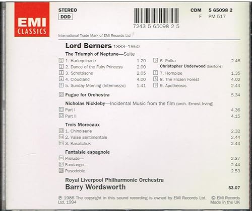 Miniatura 2 de Berners Triumph of Neptune Nicholas Nickleby Trois Morceaux Fantaisie Espagnole