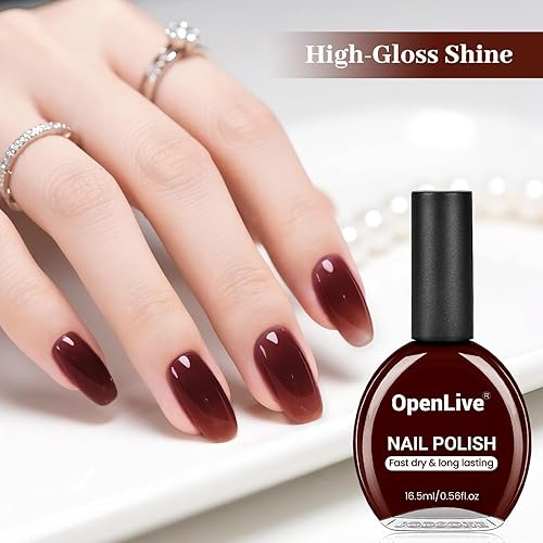 Miniatura 4 de 16.5ml - Esmalte de uñas en gel burdeos, gran volumen, secado rápido, brillo duradero, para uñas de manos y pies, arte de uñas DIY, para el hogar y