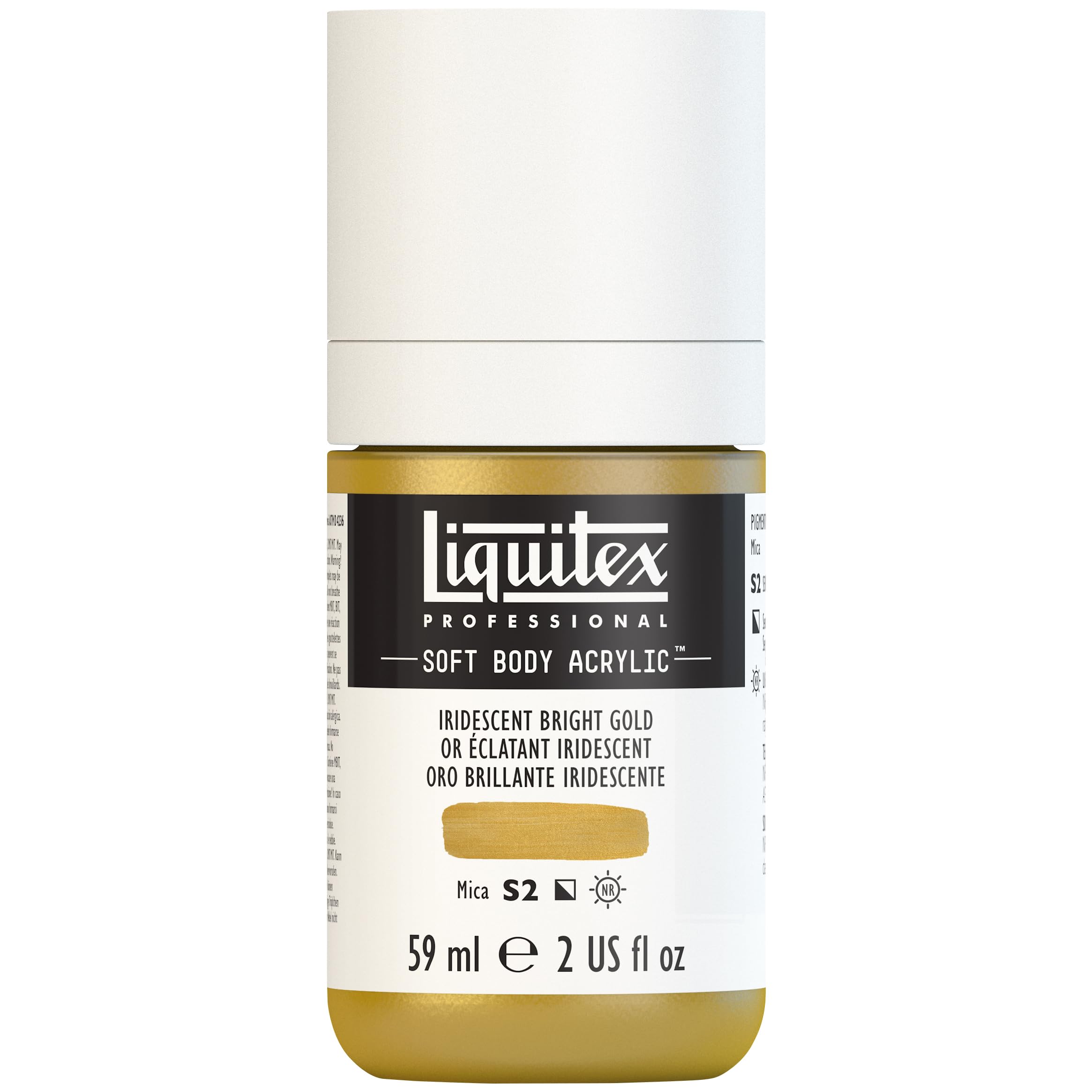 Liquitex Professional Soft Body Acrylic Paint 2-oz Bottle, Iridescent Bright Gold