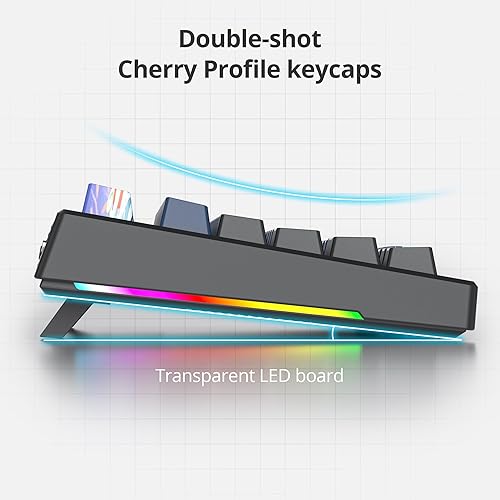 Miniatura 5 de Owpkeenthy Junta de teclado para juegos 96, teclado mecánico 100% de tamaño completo, intercambiable en caliente con espuma absorbente de sonido,
