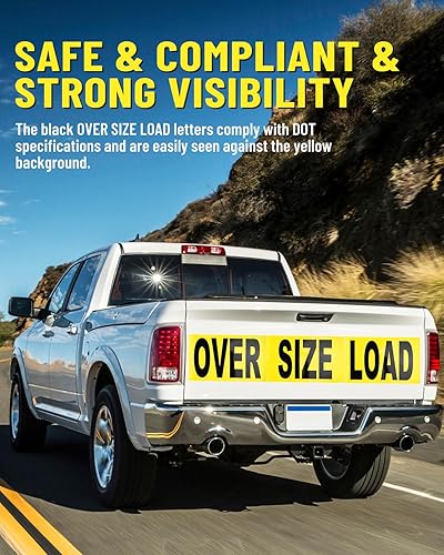Miniatura 6 de Señales de carga de gran tamaño para camiones, señal de advertencia magnética de gran tamaño profesional de carga ancha para transporte seguro, 12 x