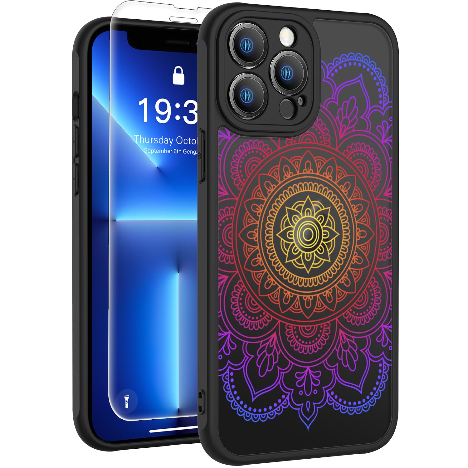 Coque iPhone 14 Pro Max fleurie avec protection objectif et écran - 8