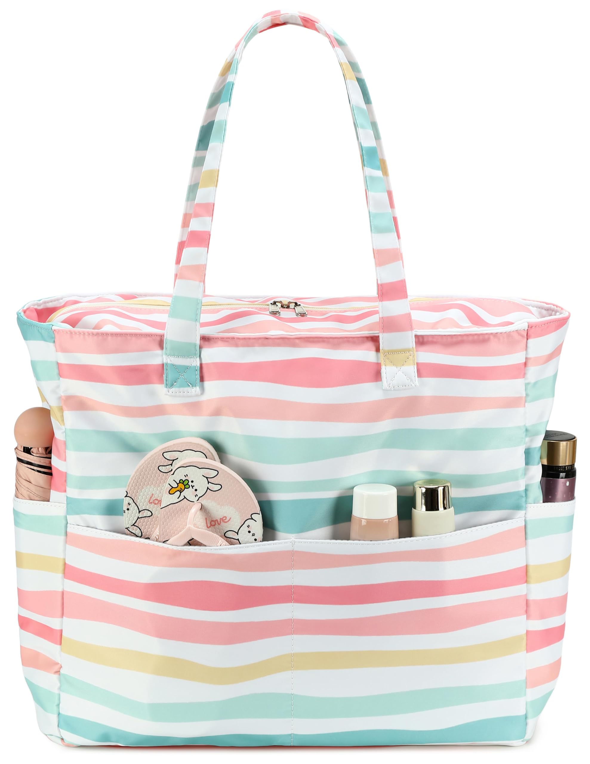 Bluboon Waterproof Beach Tote Pool Bags for Women Ladies Extra Large Carry On Bag With Wet Compartment for Weekender Travel