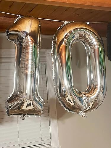Vista 166 de Globos de números 0 de 40 pulgadas, globos negros de números para números 10, 20, 30, 40, 50, 60, 70, 80, 90, 100, globos de números 10, 20, 30, 40