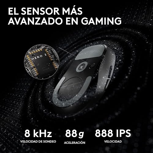 Logitech G PRO X SUPERLIGHT 2 wireless gaming mouse, 60 g pro-grade mouse with 5 programmable buttons, 44k DPI sensor, 8 kHz report rate, USB-C charging for PC/Mac - Black - 4