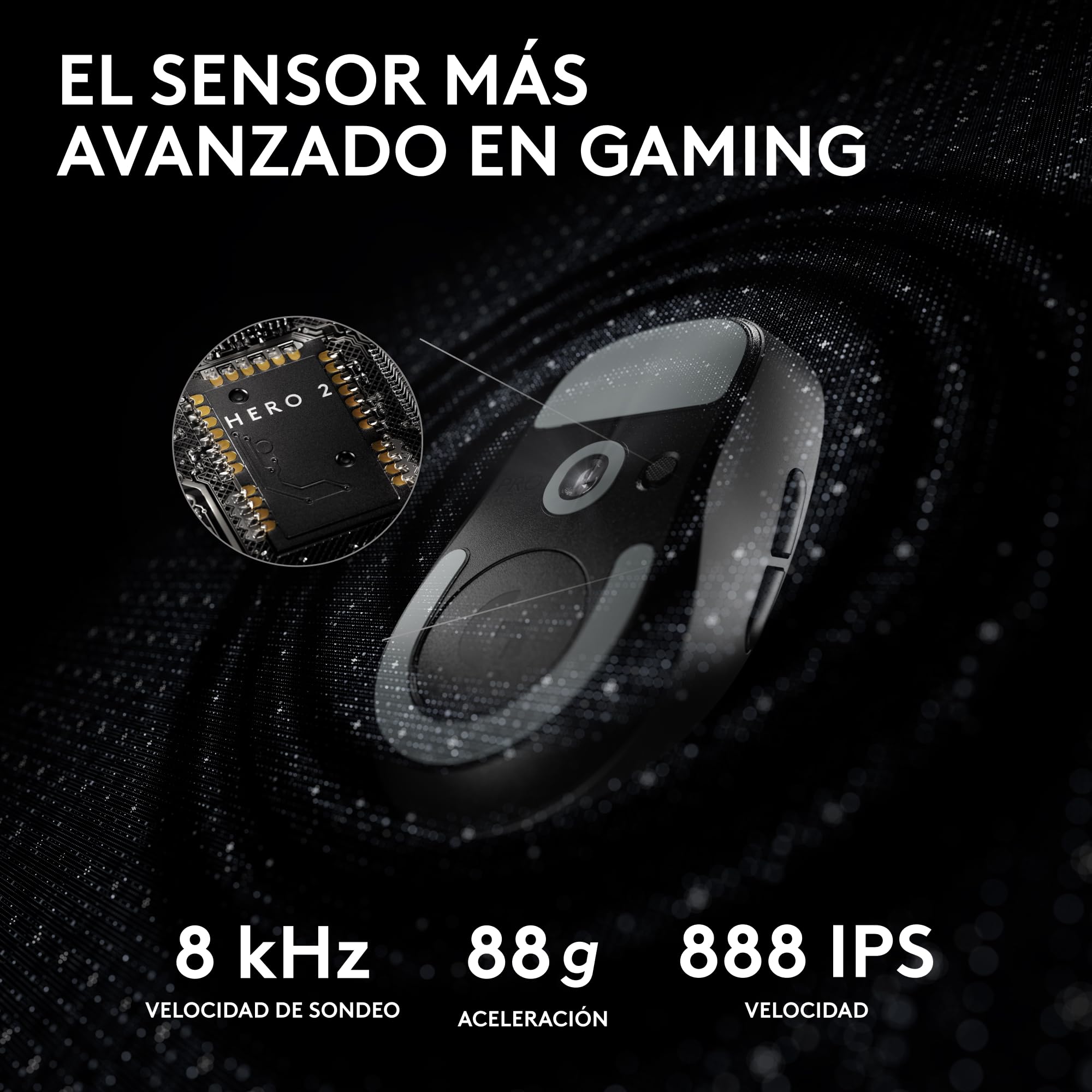 Logitech G Pro X Superlight 2, Ratón inalámbrico gamingratón Pro-Grade de 60 g con 5 Botones programables, Europa del Este Envases,44 000 dpi, Velocidad de Respuesta de 8 kHz, USB-C,PC/Mac - Negro
