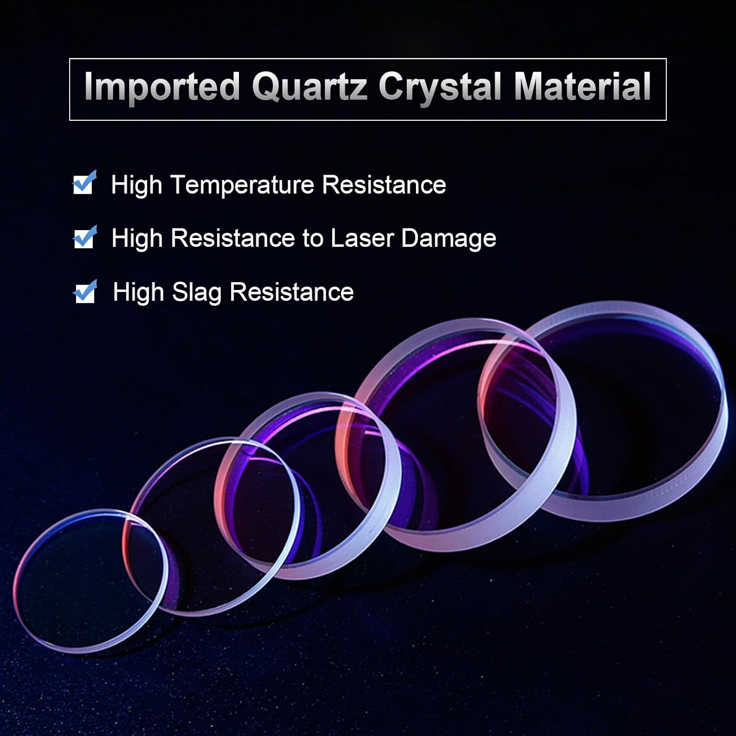 Laser Welding Lens Protective Window Lens 1064nm Universal for Laser Welder Gun D18T2 Dia:18mm, Thickness: 2mm Quartz Crystal Material