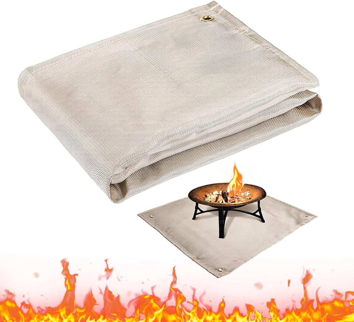 Fire Pit Mat Fireproof Mat, Under Grill Mats Outdoor Indoor Fireplace Mat, Patio Protector Mat, Floor Pads for Wood Deck and Grass Protector (31.5×39.4inch)
