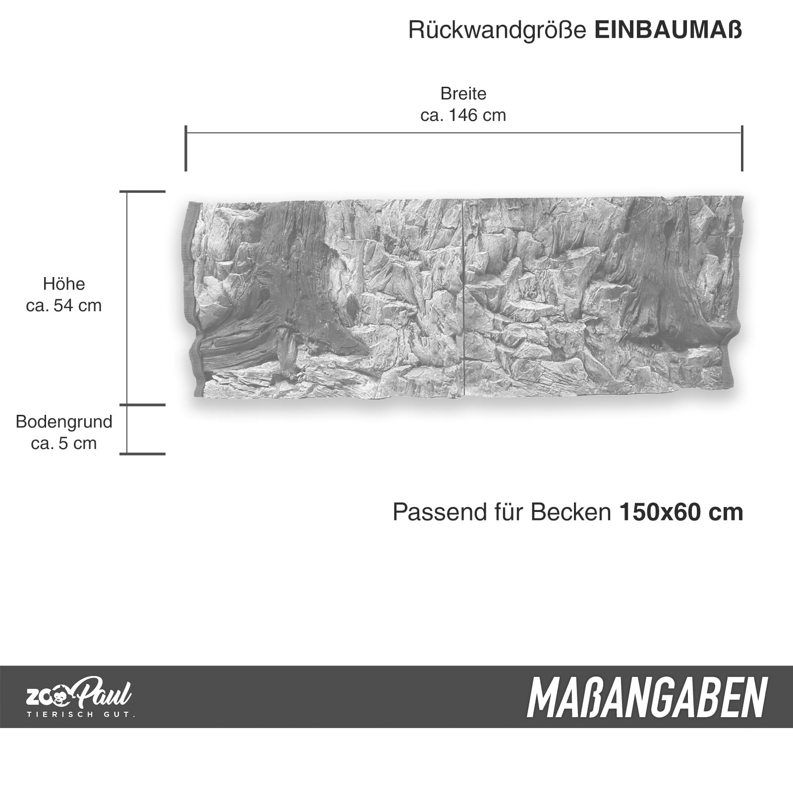 ZooPaul Aquarium Rückwand 3D 150x60 cm