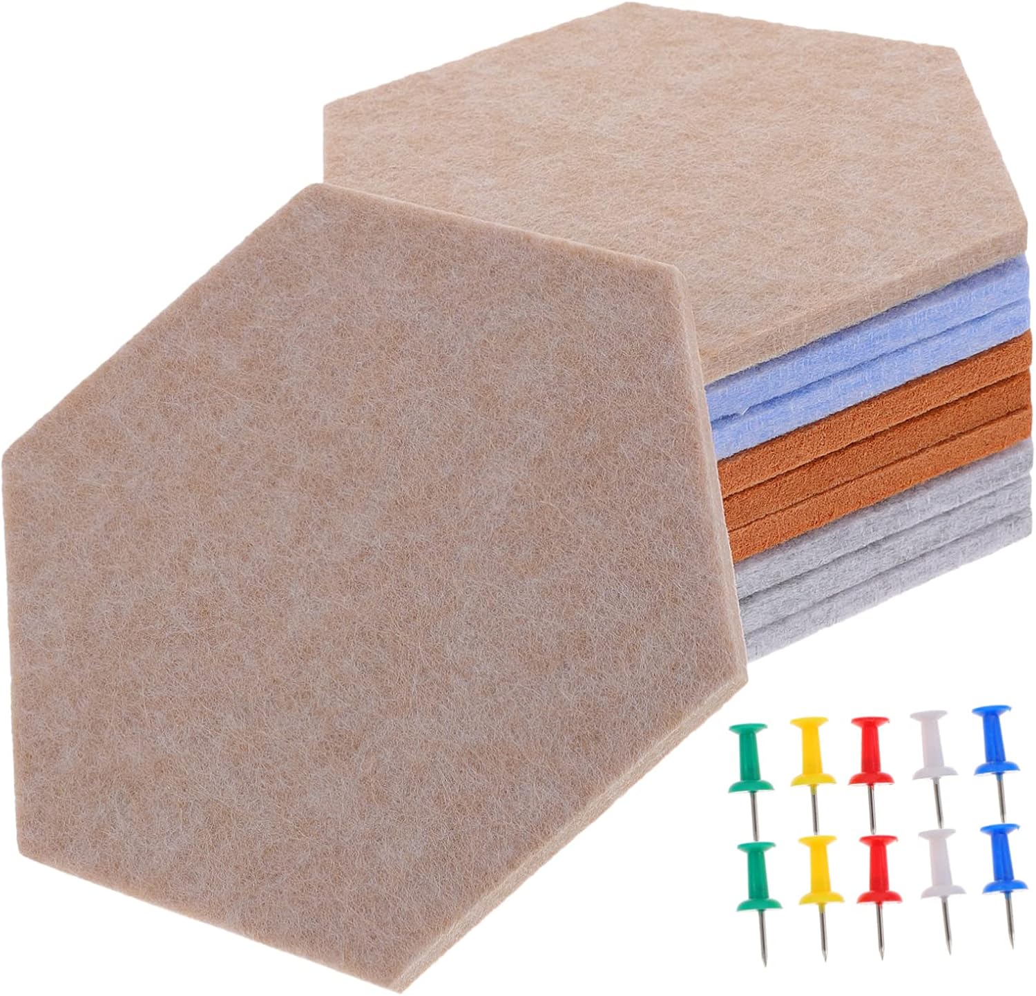 Home Office Wall Decor 10 Pack Hexagon Felt Bulletin Board Adhesive Memo Board Whiteboard