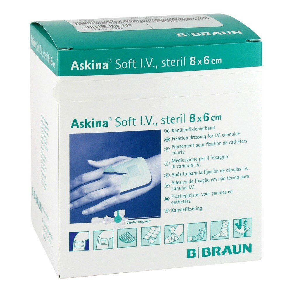 Braun Askina Soft I,V, steril, 8 x 6 cm, 50 Stück
