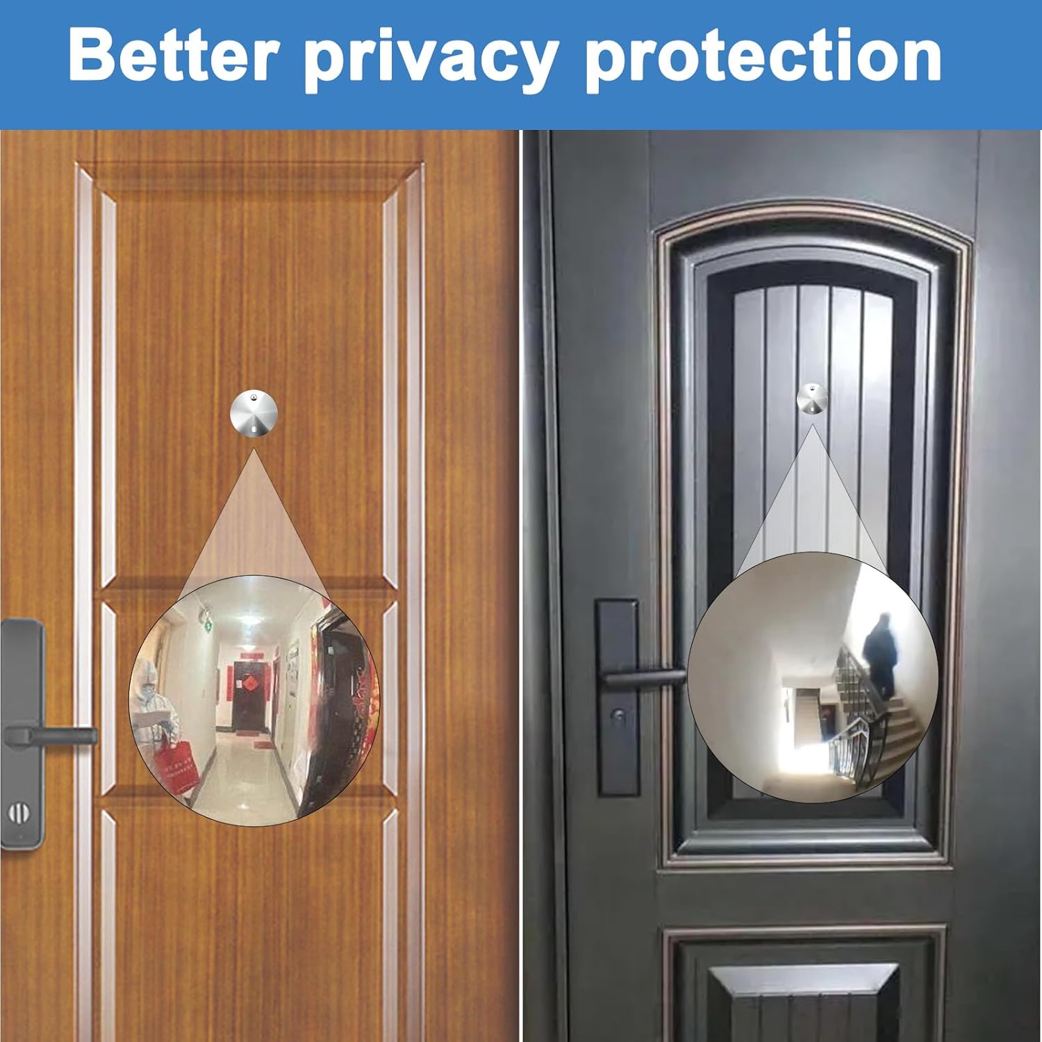 180-degree Peep Holes for Door with Drill Bit 14mm/0.55 Inch, Door Viewer Peephole, Door Peephole with Privacy, Peephole for Front Door Thick from 1-3/8" to 2-3/8" (10 x Peepholes Set + 1 x Drill Bit)