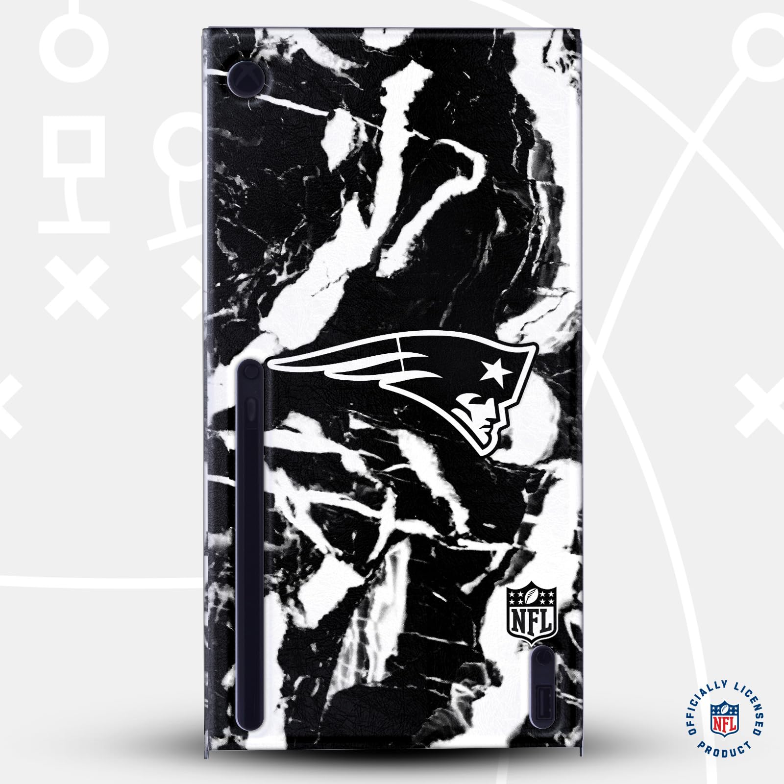 Head Case Designs Licenza Ufficiale NFL Marmo New England Patriots Pacchetto Console Da Gioco Wrap E Pelle Per Controller Compatibile con Xbox Series X