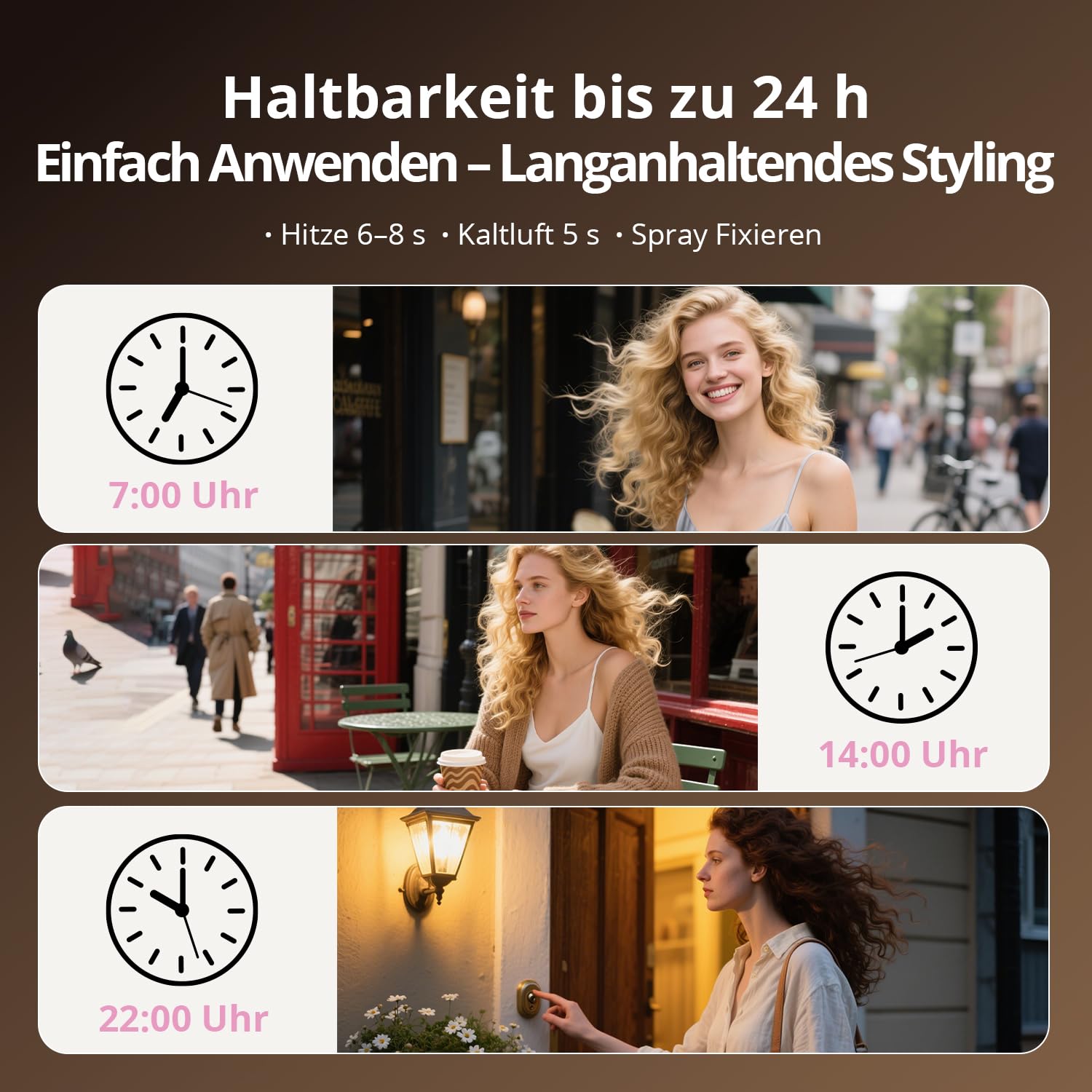 CrazyMar Rundbürstenföhn,7-in-1 Airstyler,Ionen Föhn & Lockenstab,110.000 U/min Warmluftbürste,Professioneller Hairstyler,Lockenstab Automatisch,Glätteisen,Zum Styling,Volumisieren,Locken und Glätten