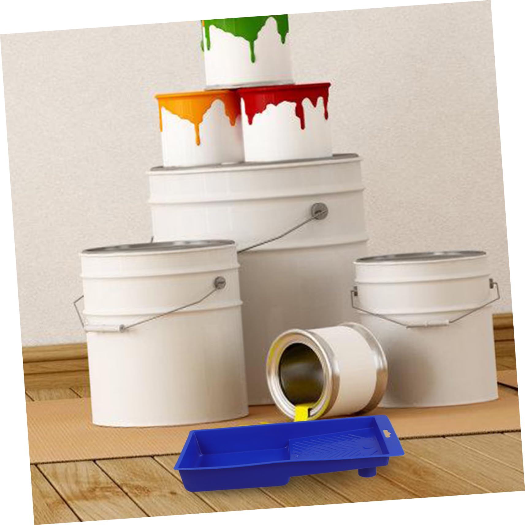 Bandeja de Pintura para Rodillos de Polipropileno Azul 3 Piezas