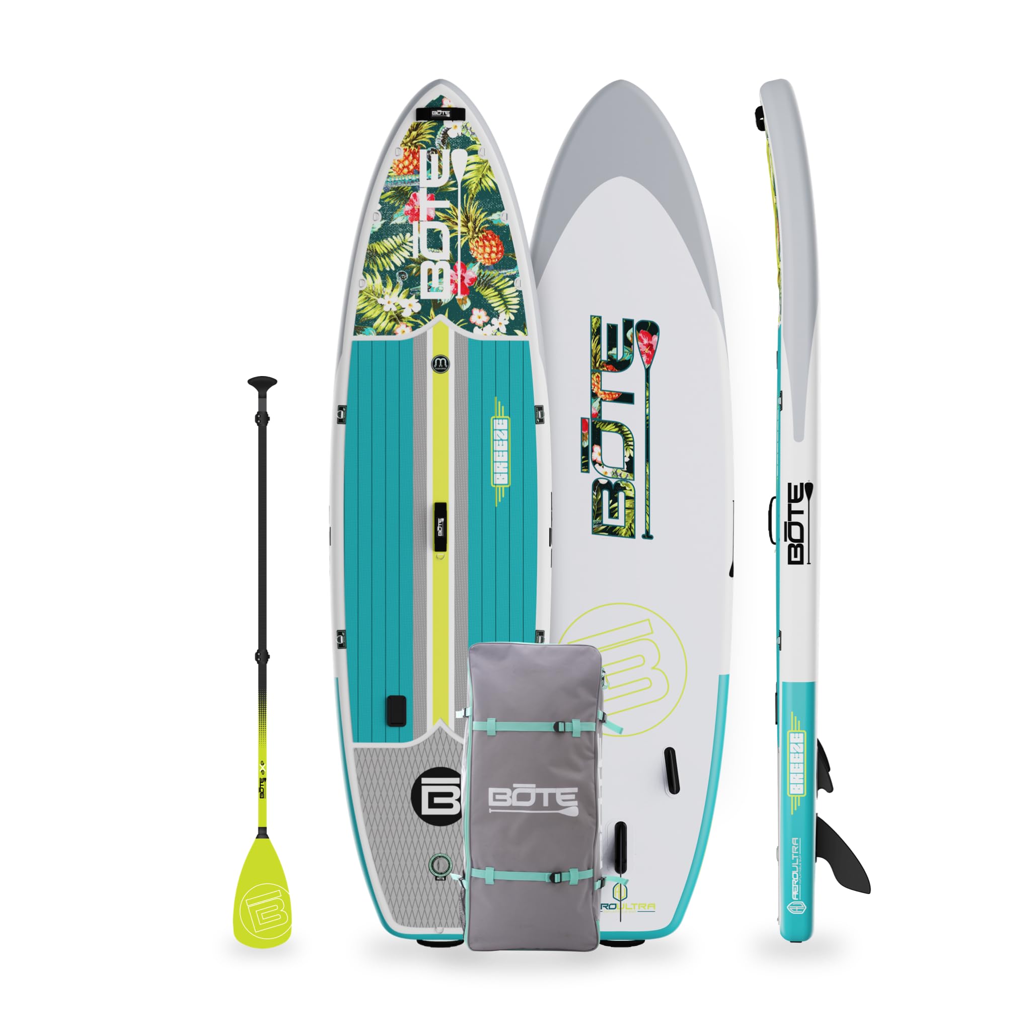 BOTE11' FT 6" Breeze Aero Inflatable Stand Up Paddle Board, MAGNEPod Compatible Blow Up iSUP Great for Adults Kids Family Travel Friendly Multiple Sizes Color Options