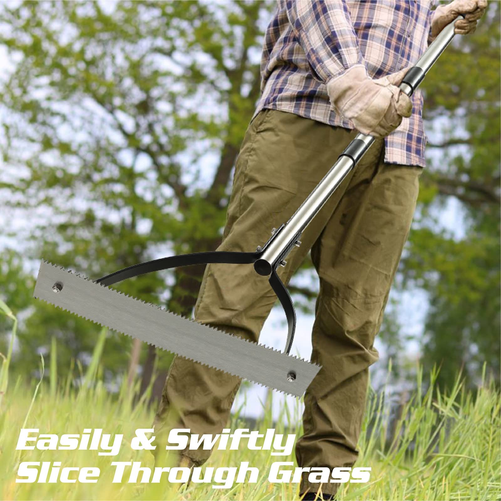 Sickle Garden Tool Walensee Grass Whip With Double-Edged Serrated