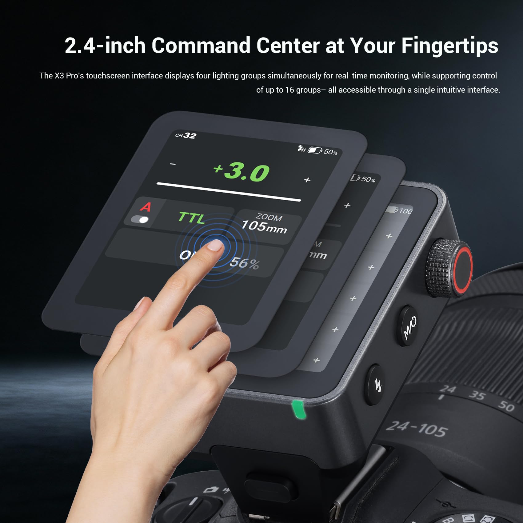 Godox X3Pro N Trigger Flash Wireless TTL 2.4GHz con schermo LCD touch, HSS 1/8000s 2.4GHz Wireless X System, integrazione Bluetooth e controllo tramite APP