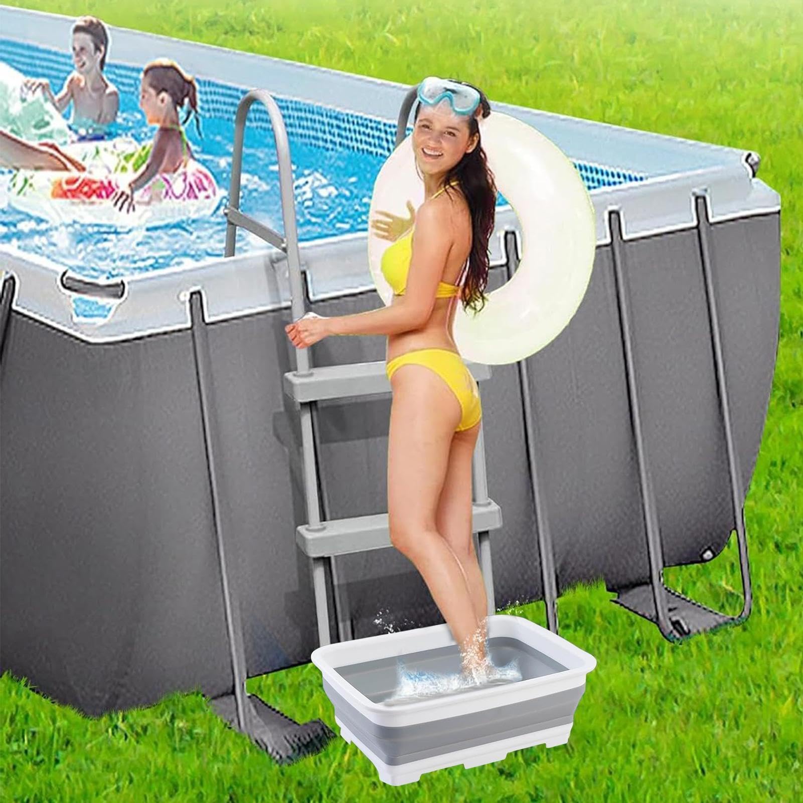 Pediluvi Portatili Per Piscine, Vaschetta Lavapiedi, Pediluvi Pieghevoli E Antiscivolo, Pediluvio Portatili Per Piscine Fuori Terra, Spa, Idromassaggi