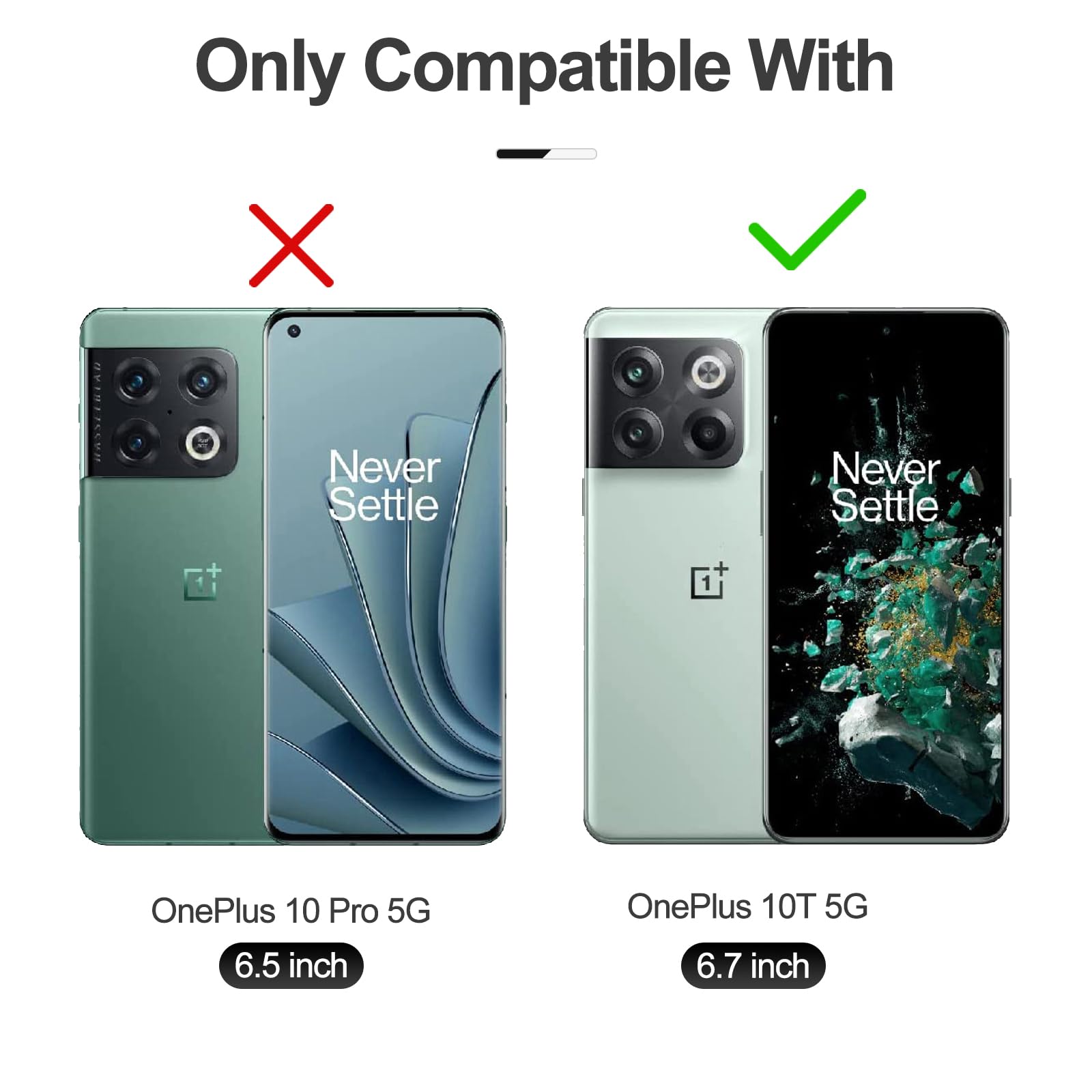Case for OnePlus 10T 5G, Classic PU Leather Magnetic Wallet Case, Flip Folio Protective Phone Cover Compatible with OnePlus 10T 5G, Blue — view 2