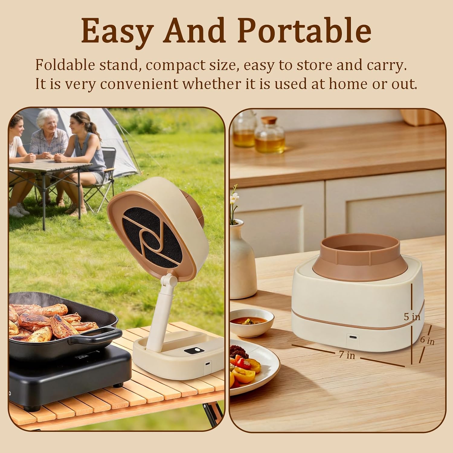 Portable Range Hood-5 Level Suction Power,Rechargeable Kitchen Exhaust Fan,Adjustable Angle And Height Foldable Range Hood,Equipped With Ventilation Ducts And 10pcs Filters,Suitable For Camping,Dorm