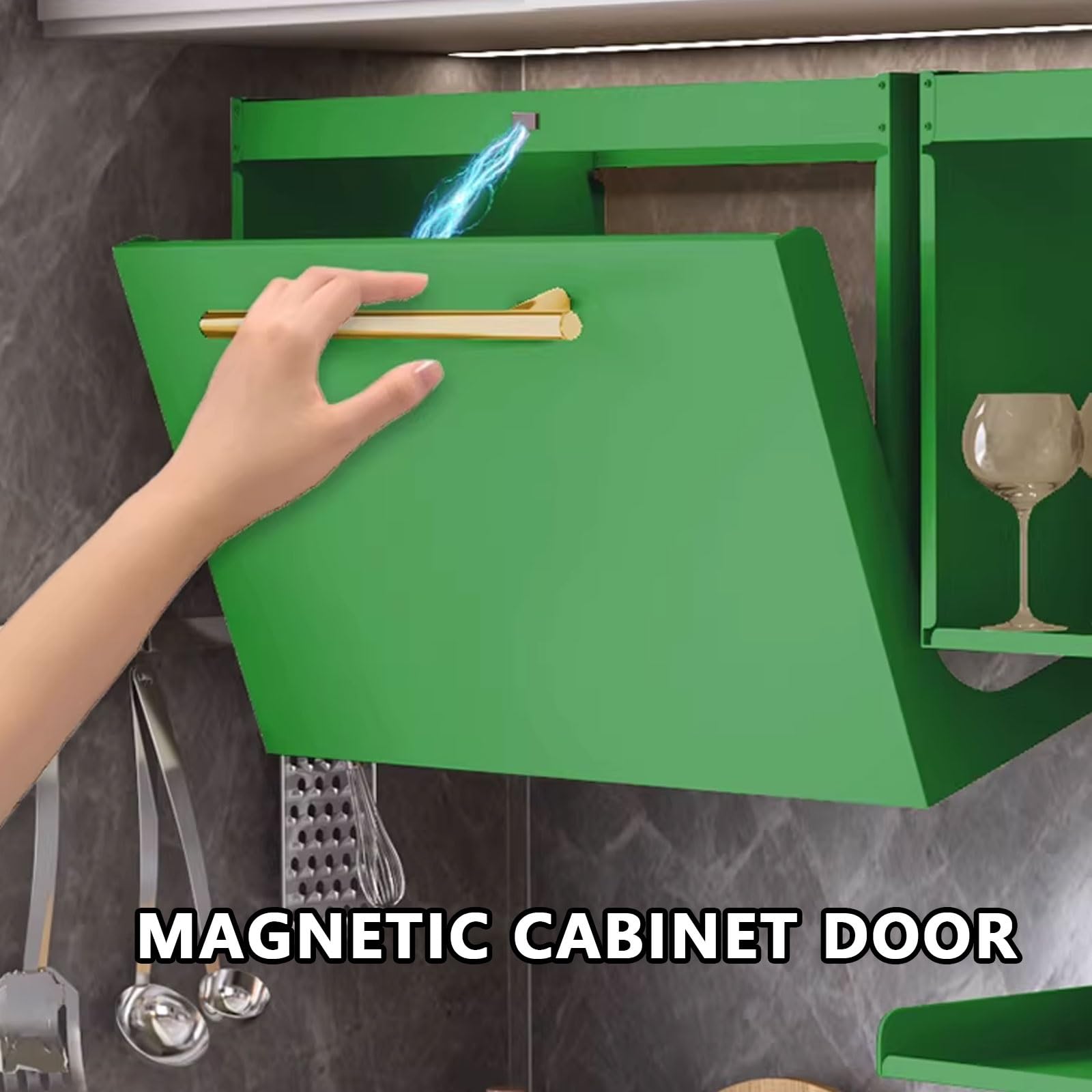 Metallschrank mit magnetischer Tür, Wanddisplay mit großer Kapazität, leicht zu reinigendes Karbonstahl-Design, ideal für die Organisation verschiedener Gegenstände, 40/50 cm Länge