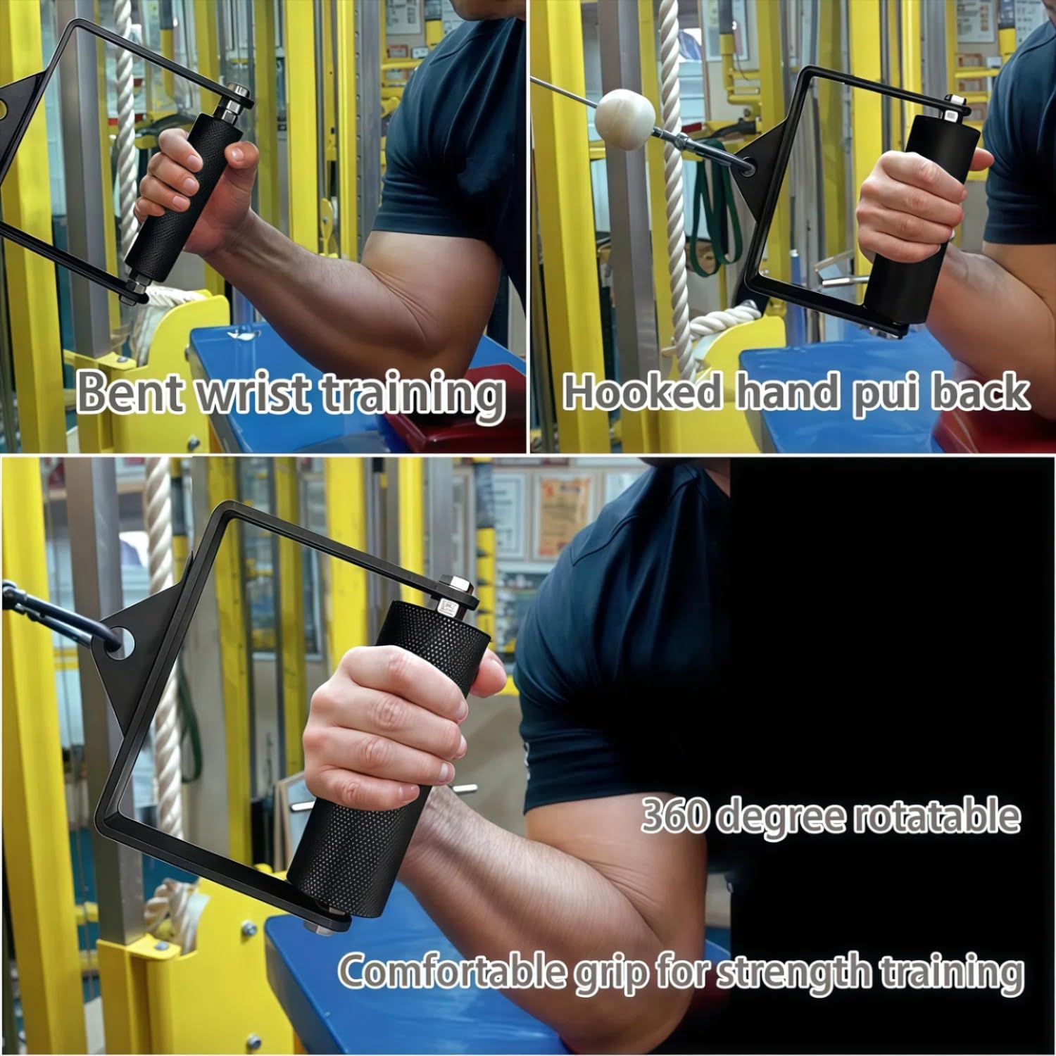 siłownia, uchwyt jednoręczny, uchwyt tricepsów, uchwyty fitness, wyciąg linowy, fitness, uchwyt do podciągania, ćwiczenia wrestlingowe, uchwyty gimnastyczne, akcesoria do maszyn kablowych
