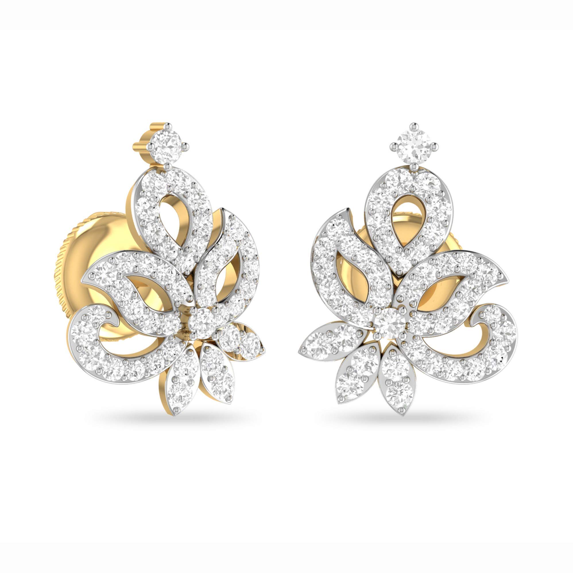 pc jeweller Yellow Gold and Solitaire Stud Earrings for Women-picture-10