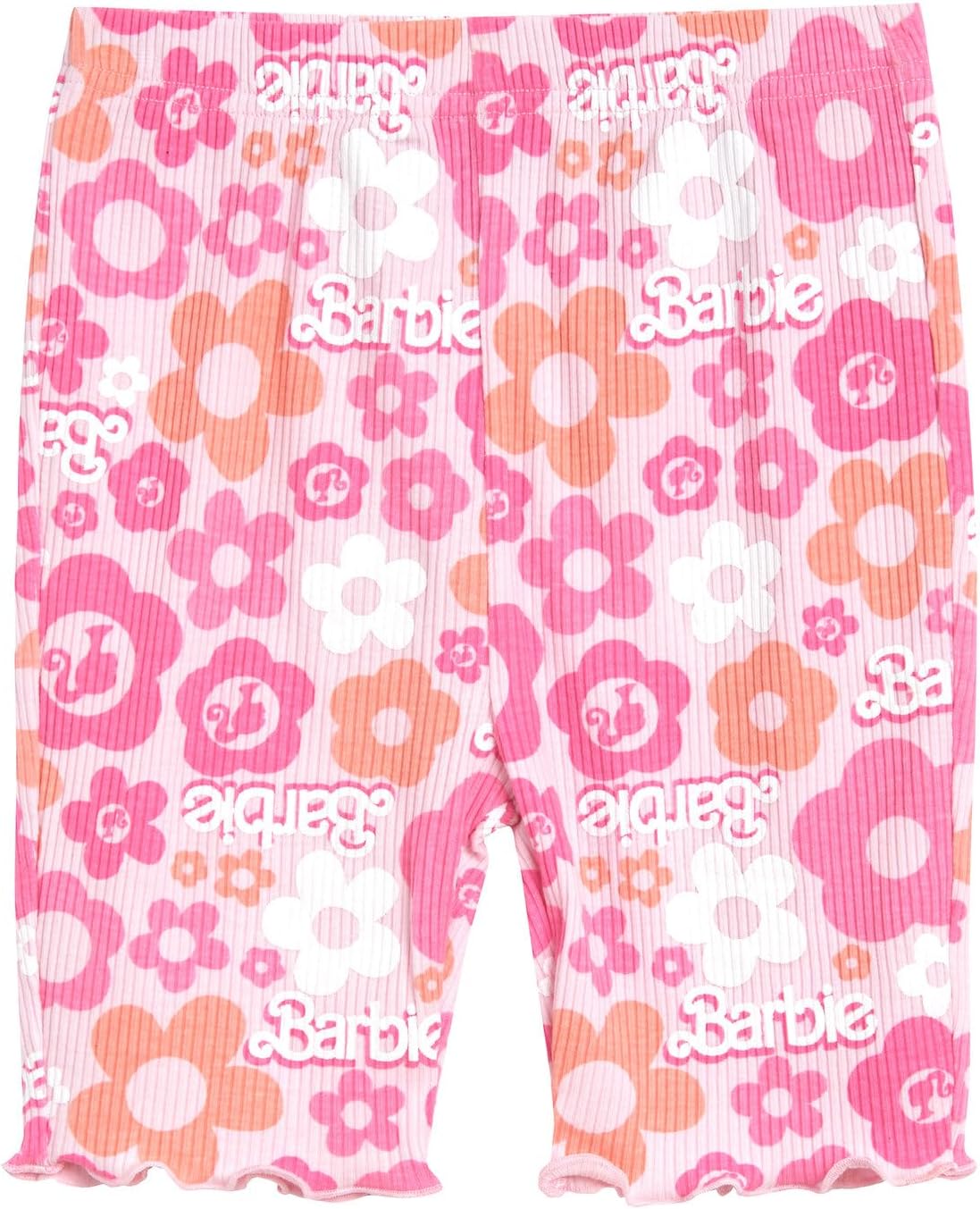 Barbie Floral Girls Ribbed T-Shirt and Shorts Outfit Set Toddler to Big Kid Sizes (2T - 14-16) - Image 3