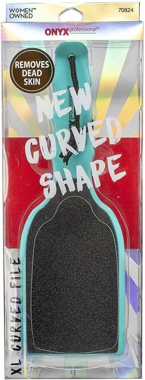Onyx Professional Double Sided Curved Foot File Removes Dry, Dead Skin, Callus Remover & Makes