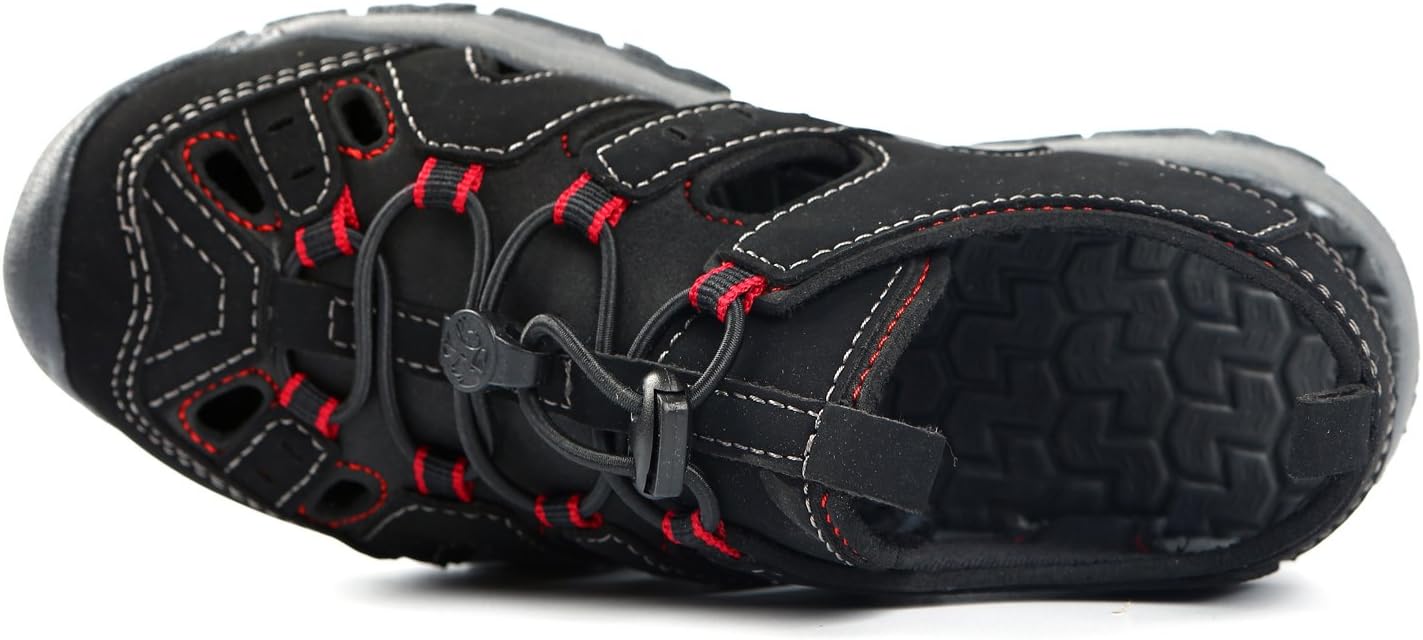 Northside unisex-child Burke II Athletic Sandal , Black/Red , 1 M US Little Kid