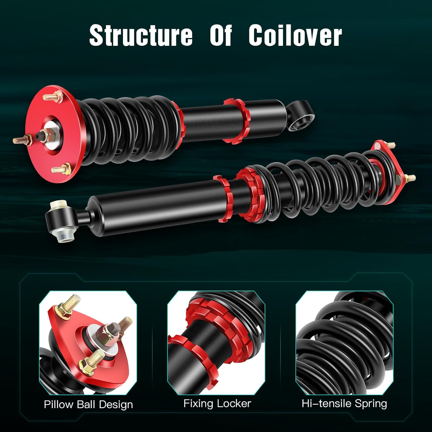 SCITOO Coilover Suspensions Shock Struts Assembly Full Set Shocks Struts fit for 2001-2005 for Lexus IS300