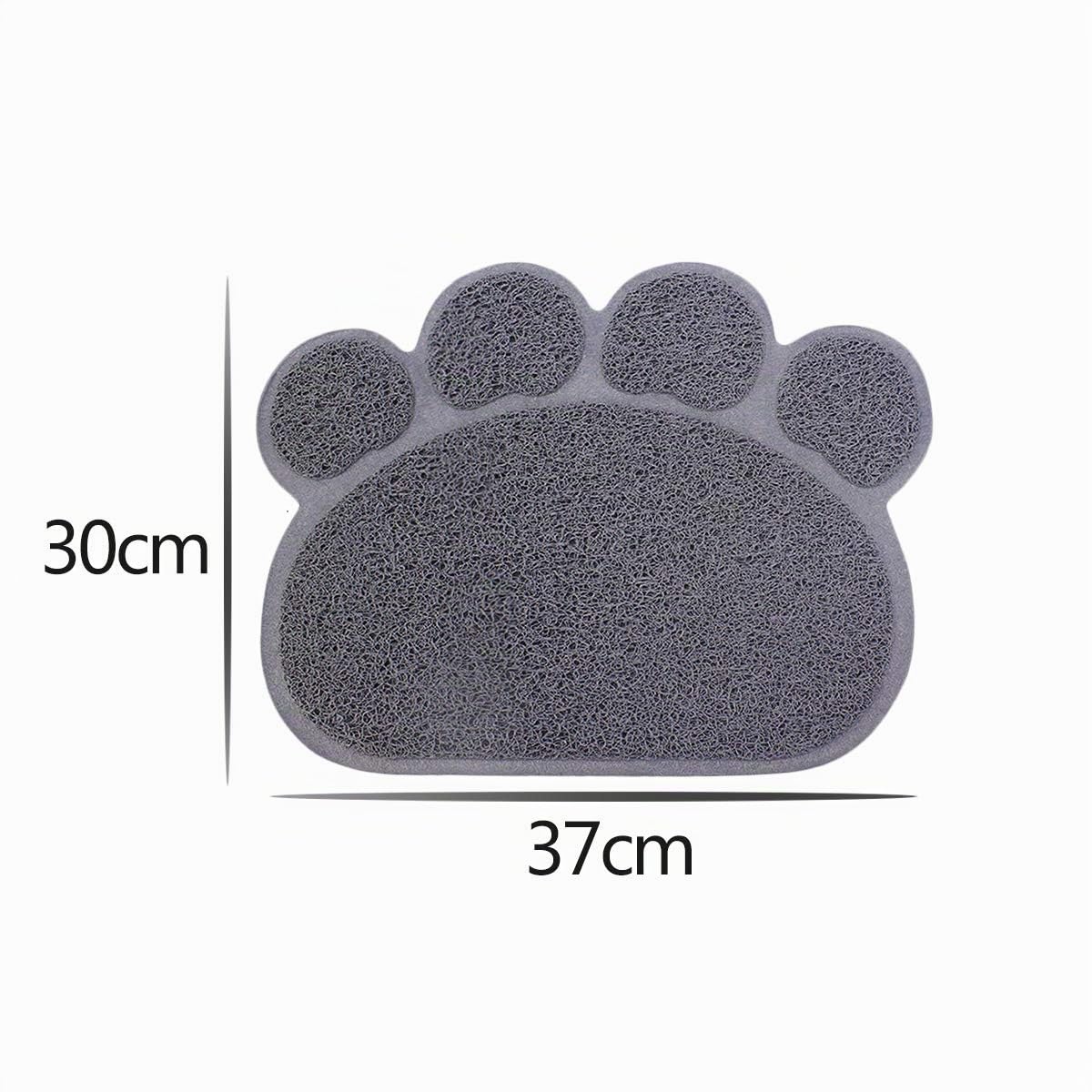 Tappetino di alimentazione antiscivolo e impermeabile per cani e gatti, 30 x 37 cm (grigio)
