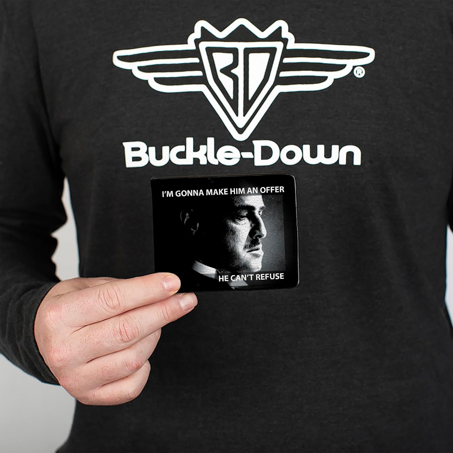 Buckle-Down Paramount Pictures Wallet, Bifold, Godfather Vito Corleone Im Gonna Make Him an Offer Pose Black, Vegan Leather