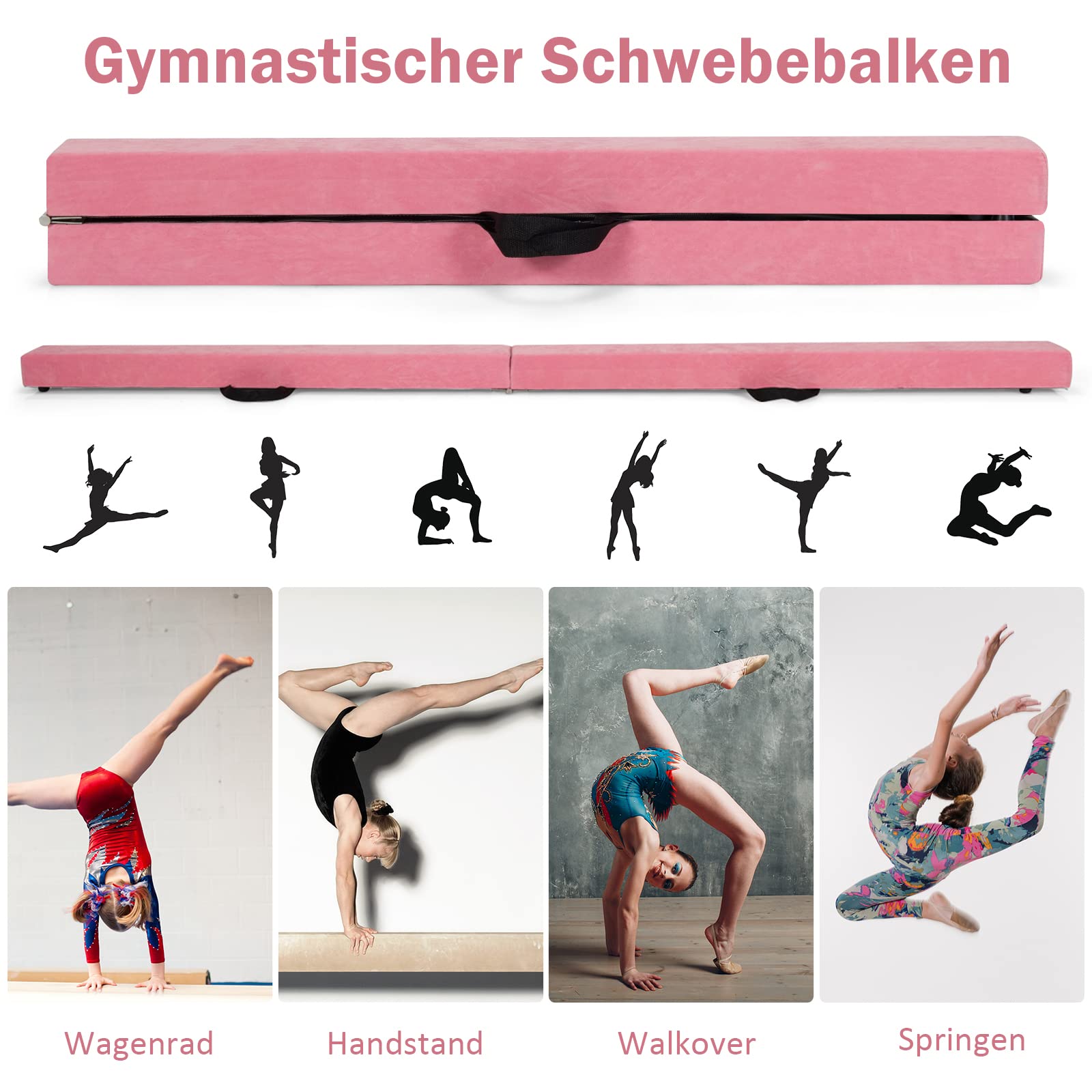 GOPLUS Barra de Equilibrio Plegable, 210 x 10 x 6,5 cm